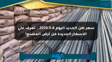 سعر طن الحديد اليوم 6-5-2025.. تعرف على الأسعار الجديدة من أرض المصنع!